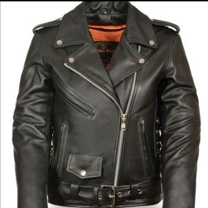 Motorcycle style leather jacket